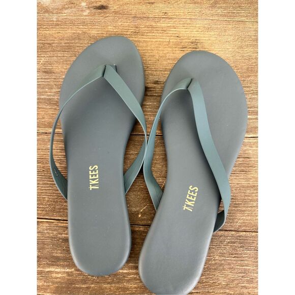 Tkees Flip Flops In No 37, Grey/Blueish, size 7, (worn once) - Picture 1 of 5